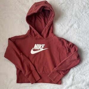 Nike Girl’s Rust Cropped Hoodie Sweatshirt